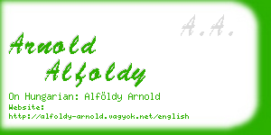 arnold alfoldy business card